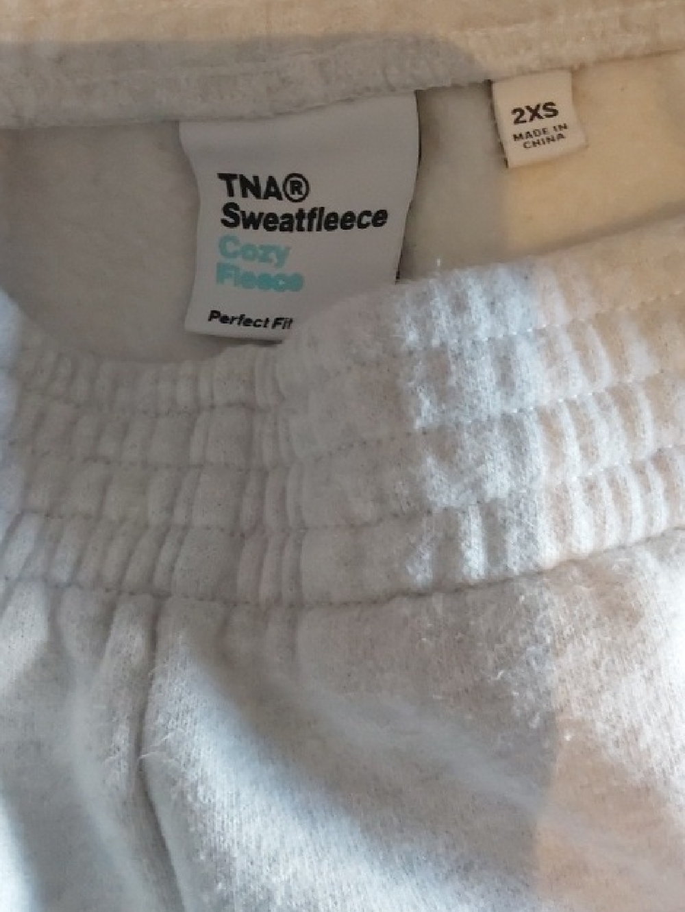 Aritzia TNA Cozy Fleece Sweatfleece Track Pants - White